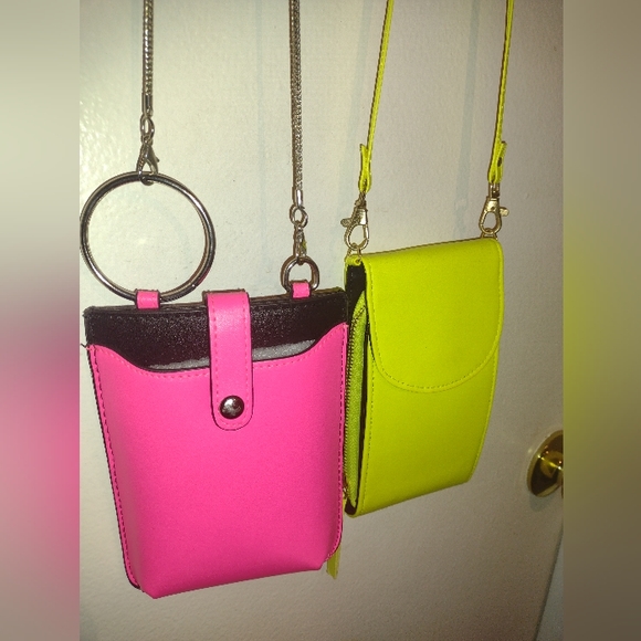 Neon Pink and Yellow Purse - Picture 2 of 3